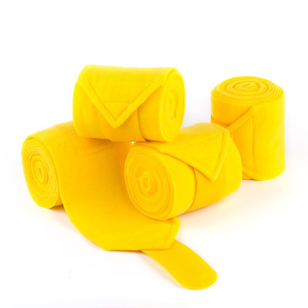 YJTails envolturas polo caballo amarillo 2-5m, protección suave para las piernas.