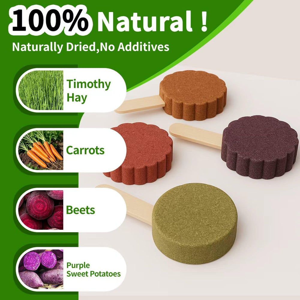 Juguete YKD palito heno Timothy promueve masticación natural y salud dental.