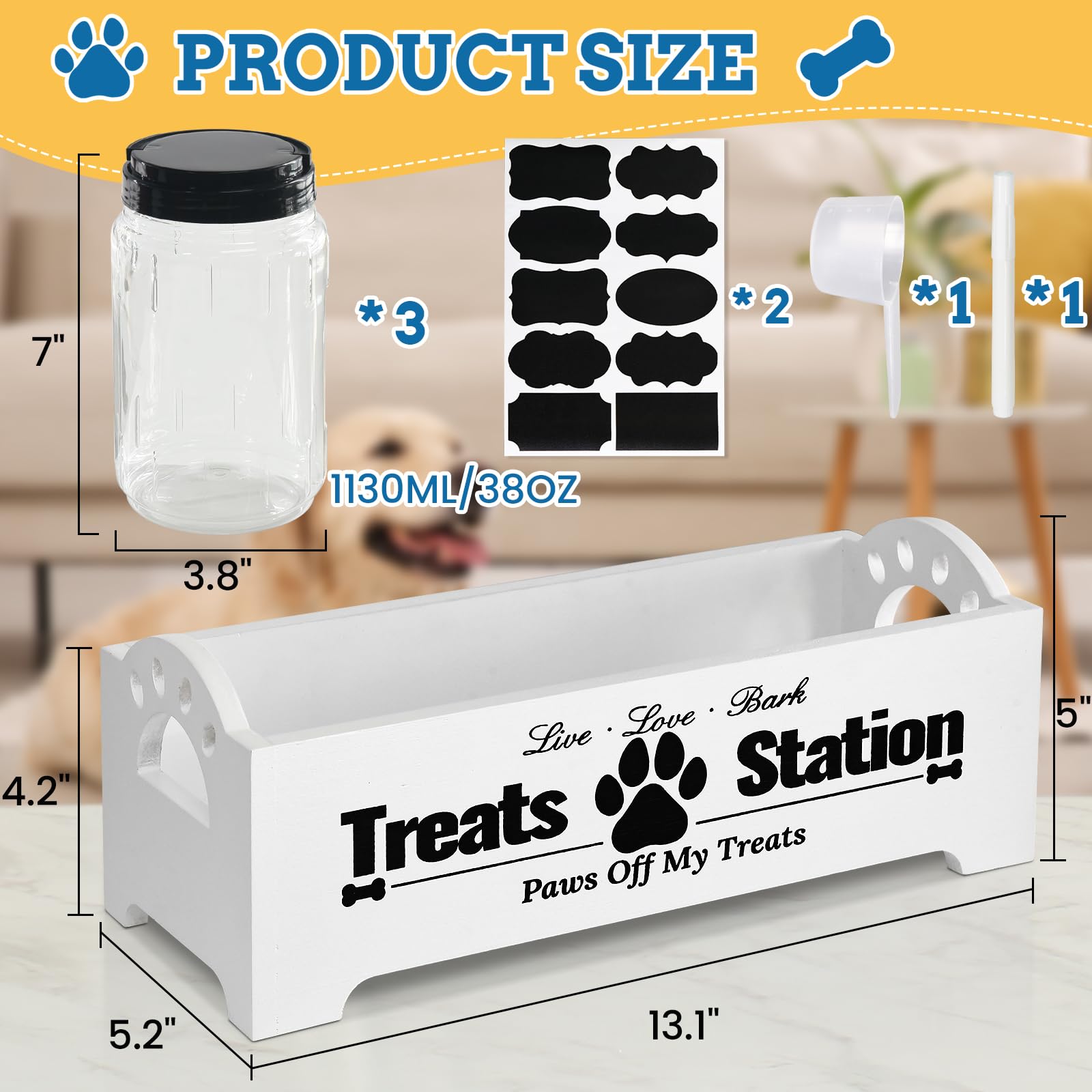 Conjunto regalo YM para golosinas de perro, práctico y estético para cualquier cocina.