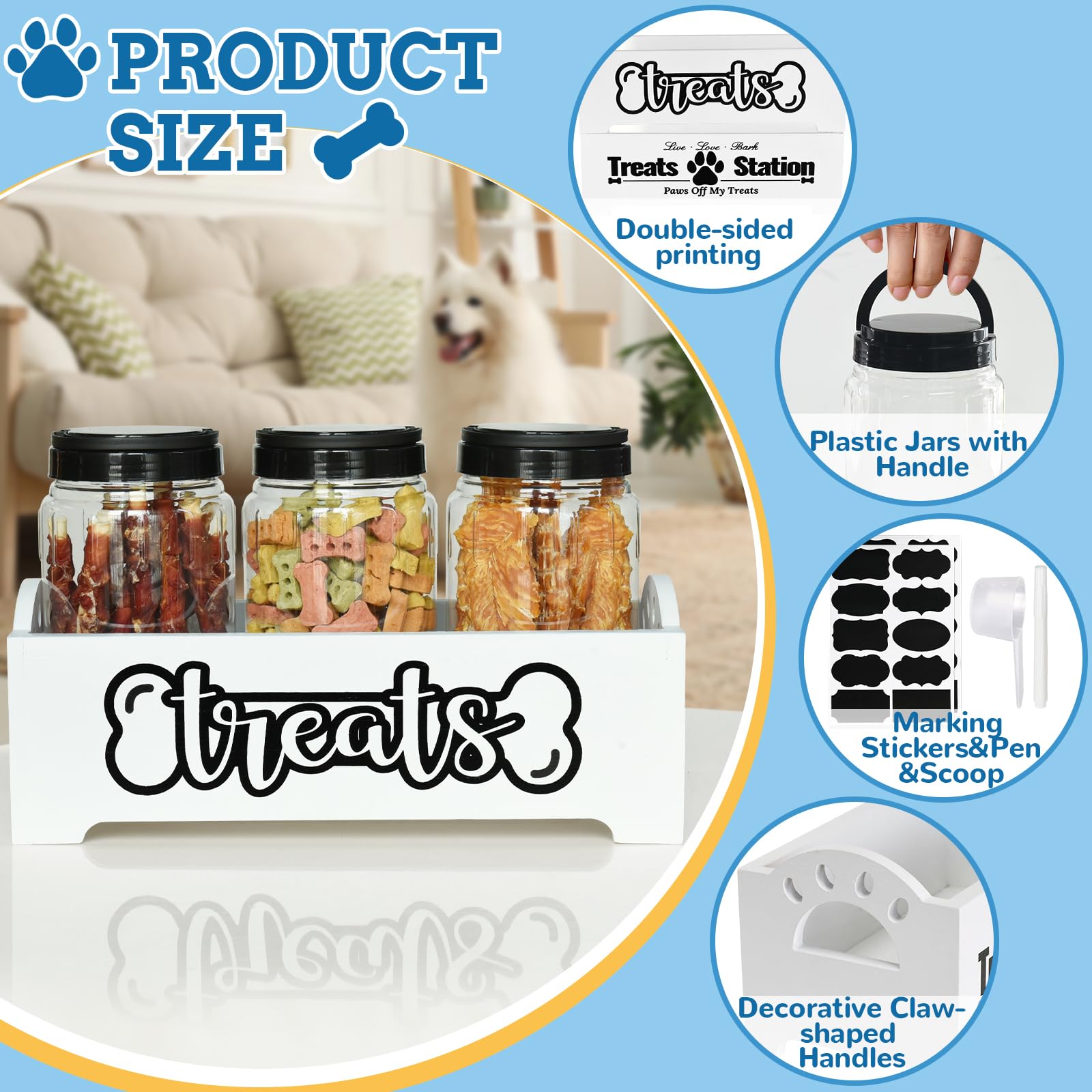 Contenedores de mascotas YM con material apto para alimentos, seguros y fáciles de limpiar.