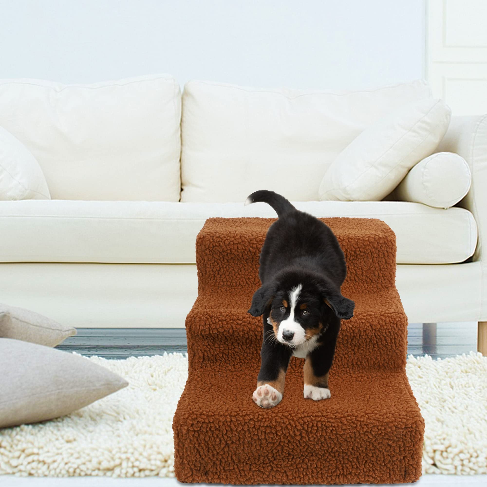 YOFIT Doggy Steps: color marrón que combina con la decoración.