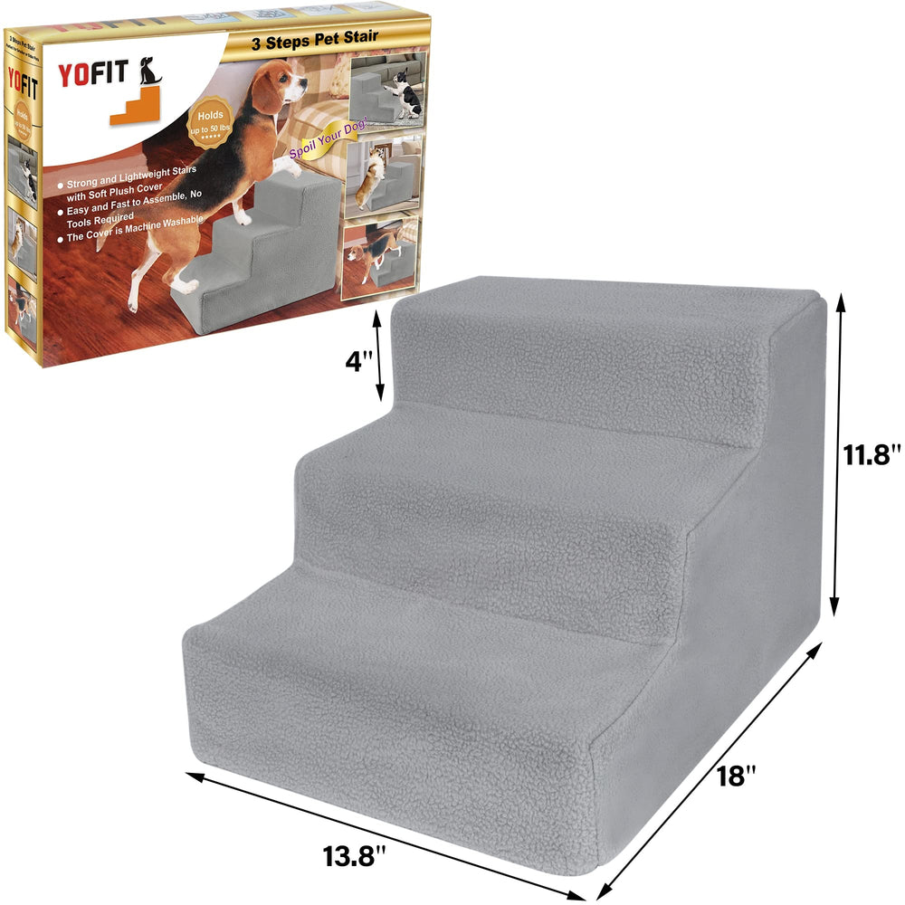 YOFIT Doggy Steps: soporte de hasta 50 libras, ideal para perros y gatos medianos.