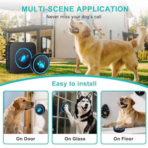 Yoiilifee timbre con 60 melodías para perros, personalización sonora.