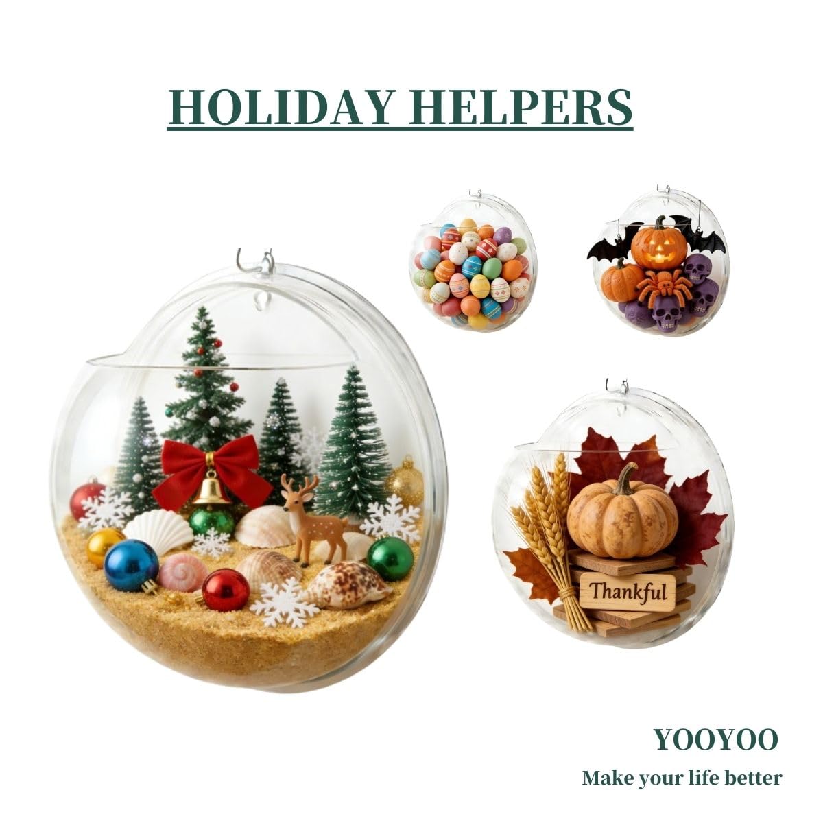 Yooyoo accesorios incluidos: plantas falsas y piedras para decorar.