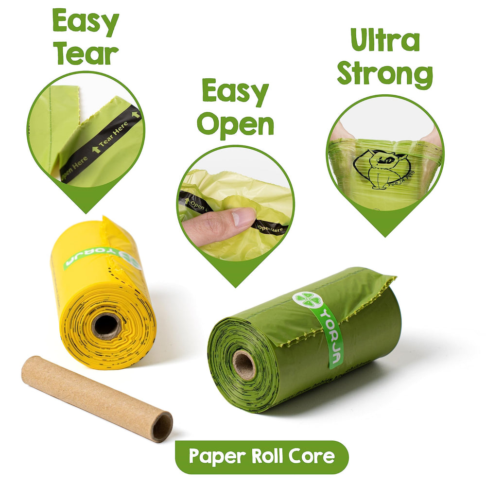 Rollos Yorja de bolsas para perro 9x13, 48 rollos, caben en dispensadores estándar.