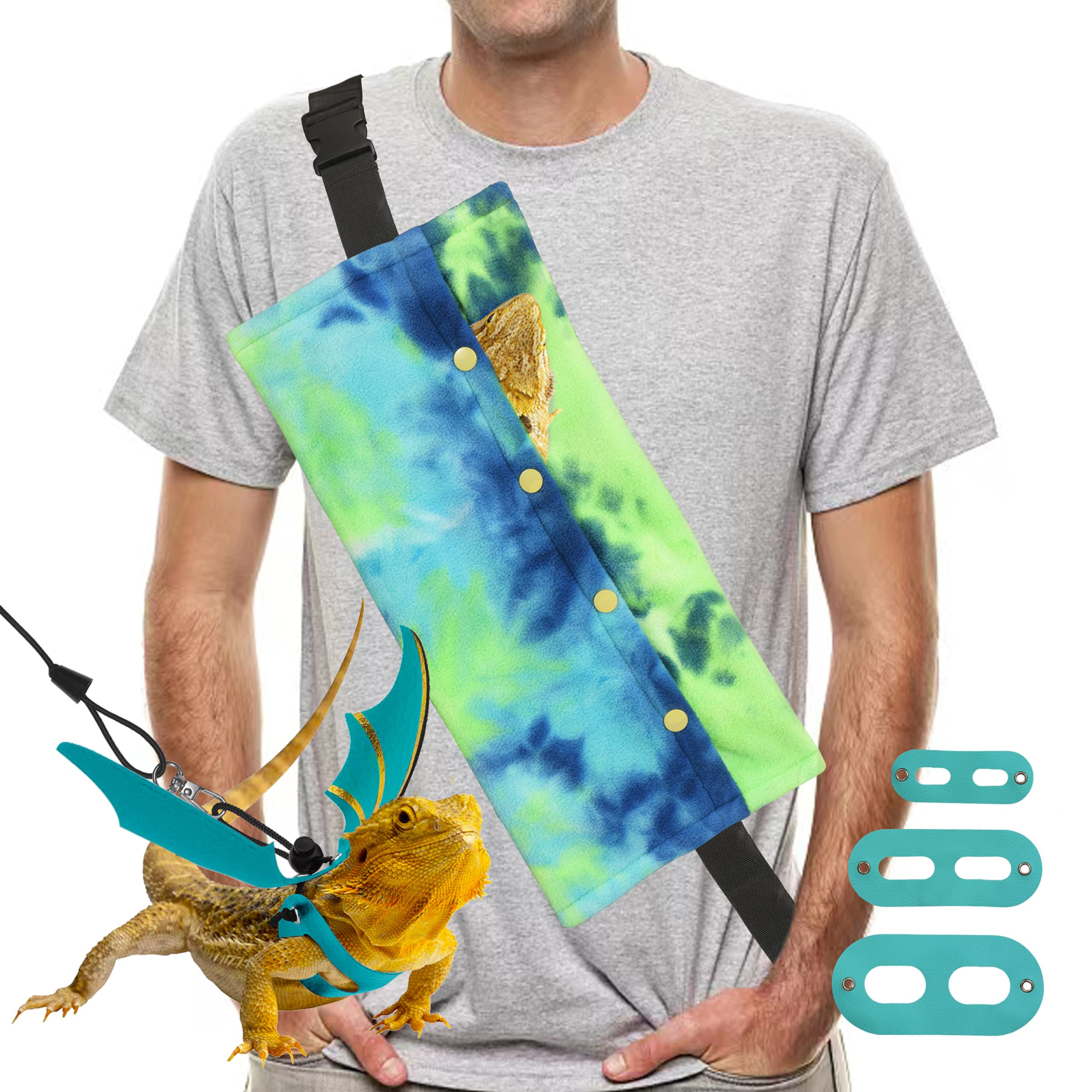 Yosadol transportín para dragón barbudo con forro coral, cómodo para viajes