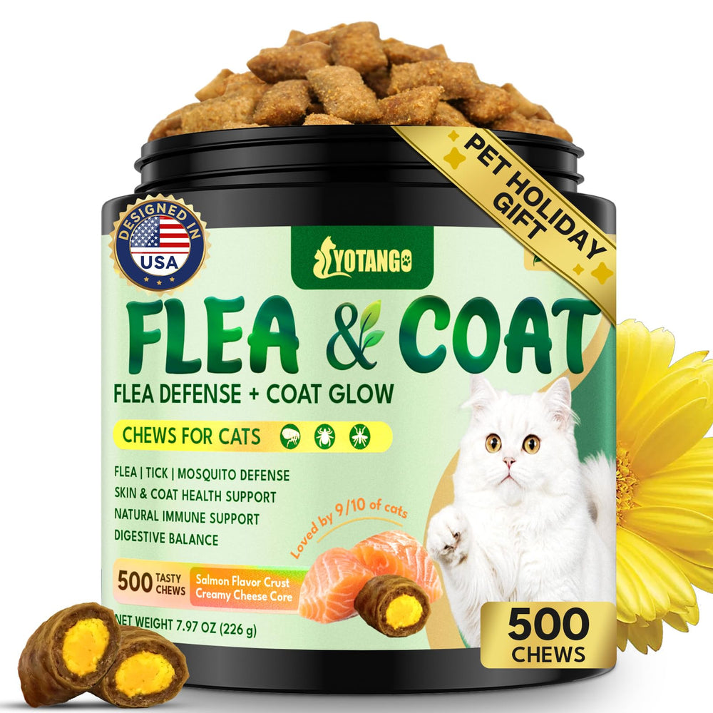 YOTANGO tratamiento pulgas para gatos, crujiente y cremoso, ideal para uso diario.