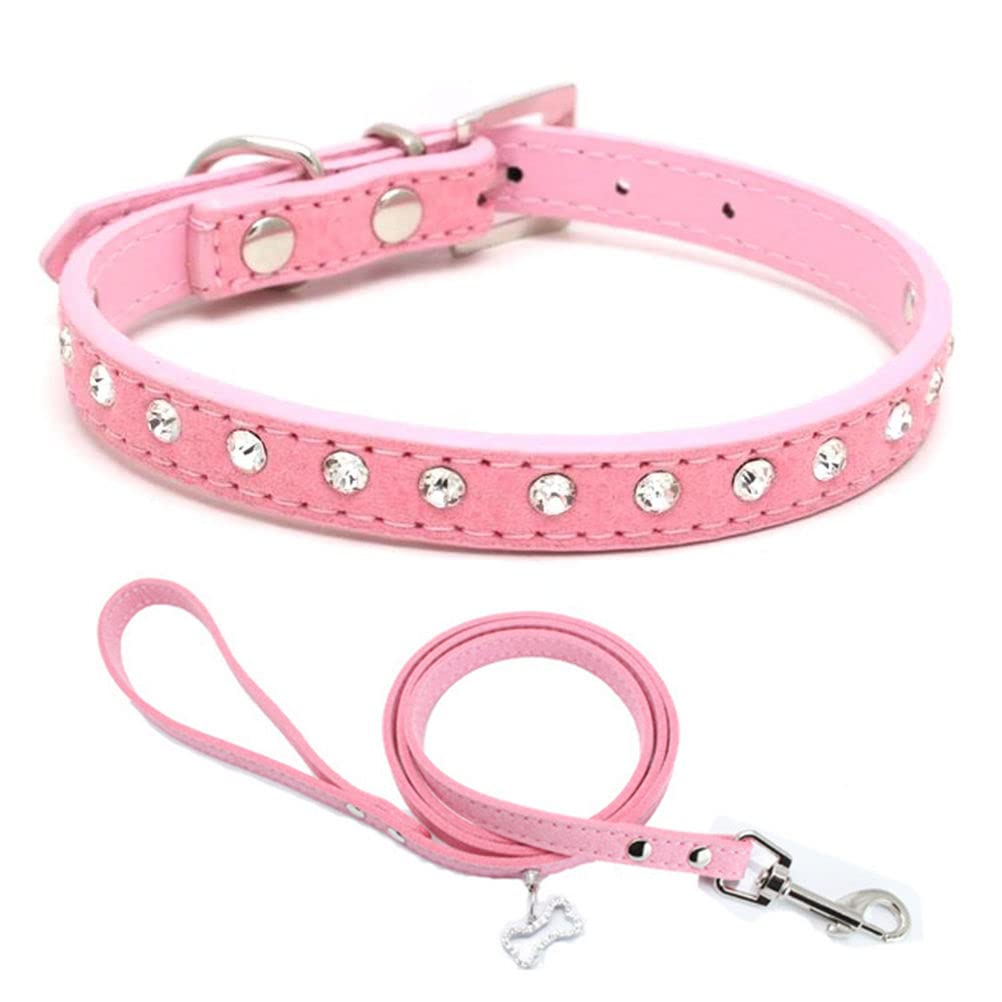 Collar YOUALSO con brillantes en rosa, ideal para paseos con estilo.