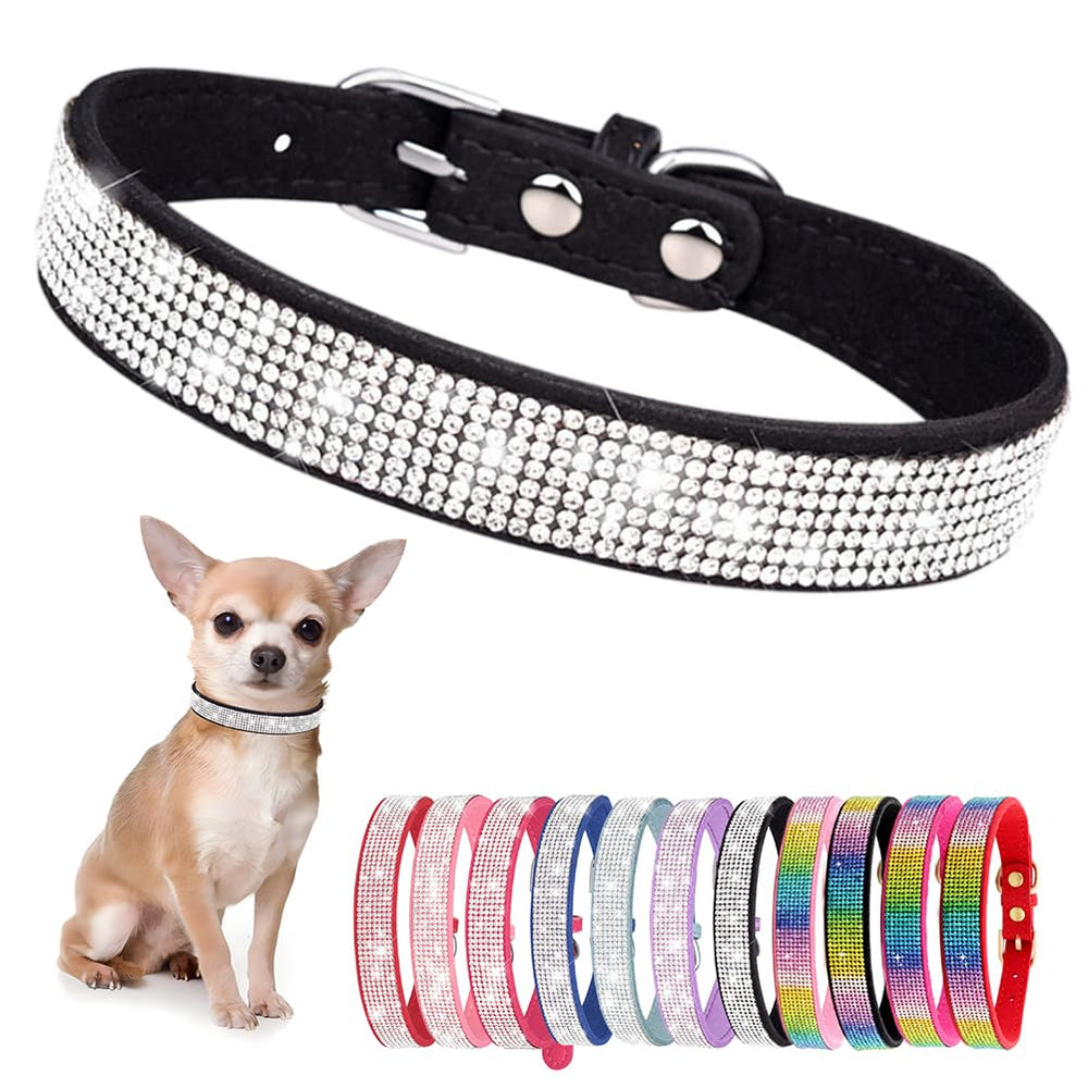 Collar YOUALSO para perro XXS con cristales brillantes, ideal para paseos
