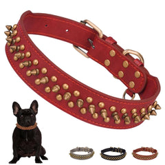 YOUALSO collar spike rojo XL con setas, protección y estilo para paseos diarios.