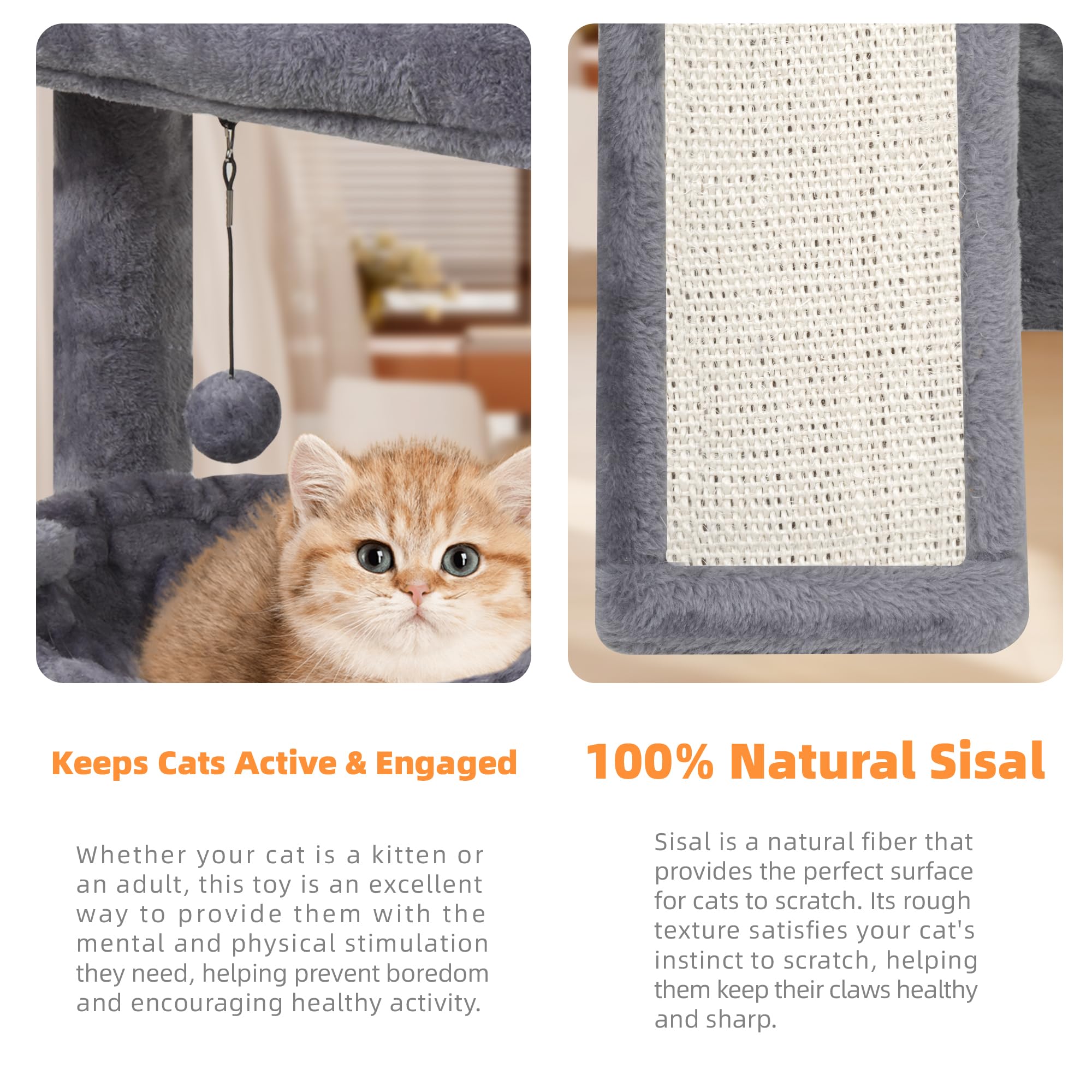 YOUPETSER arbol gatos montaje-facil duradero para casa
