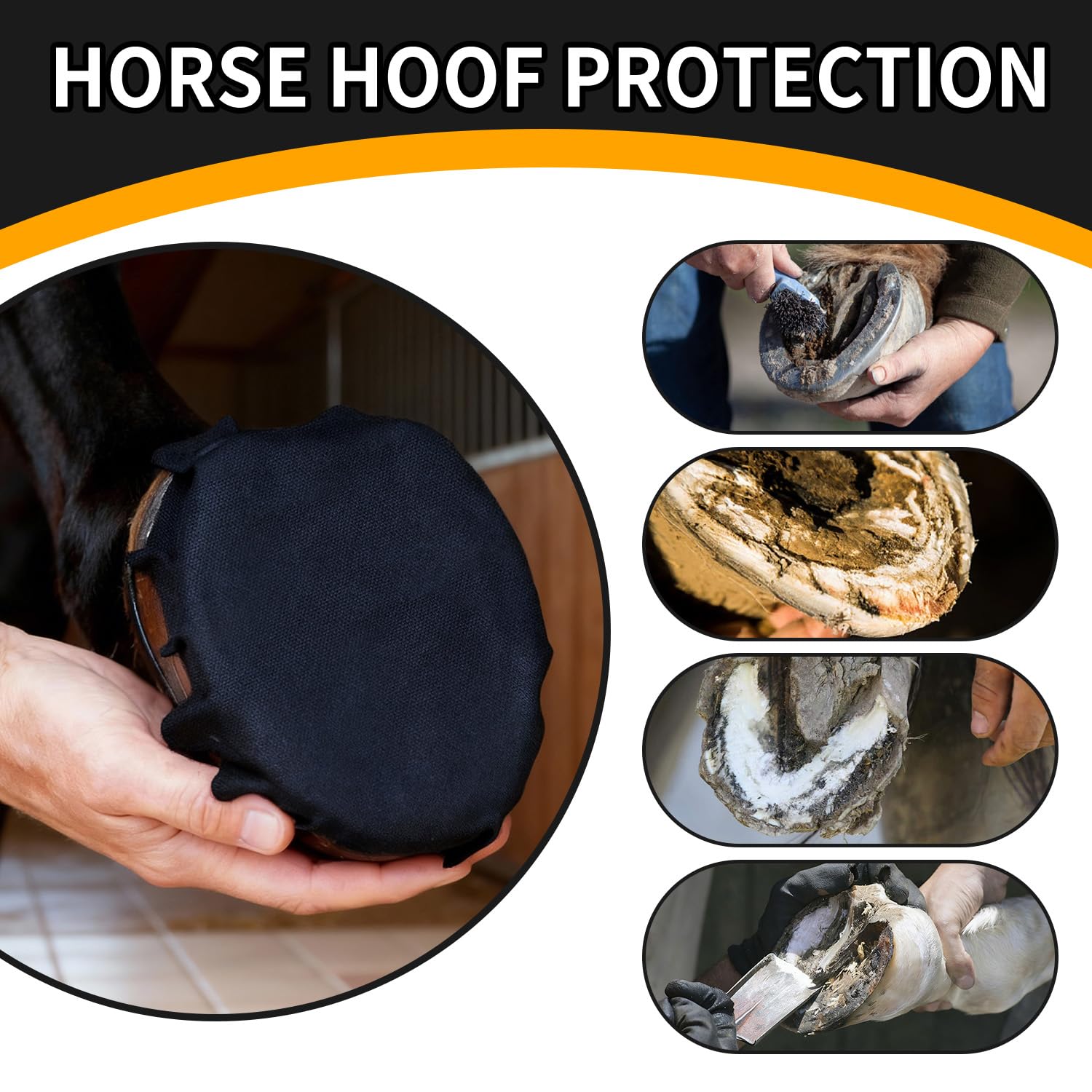 Youven se adapta con botas para caballos para mayor estabilidad.