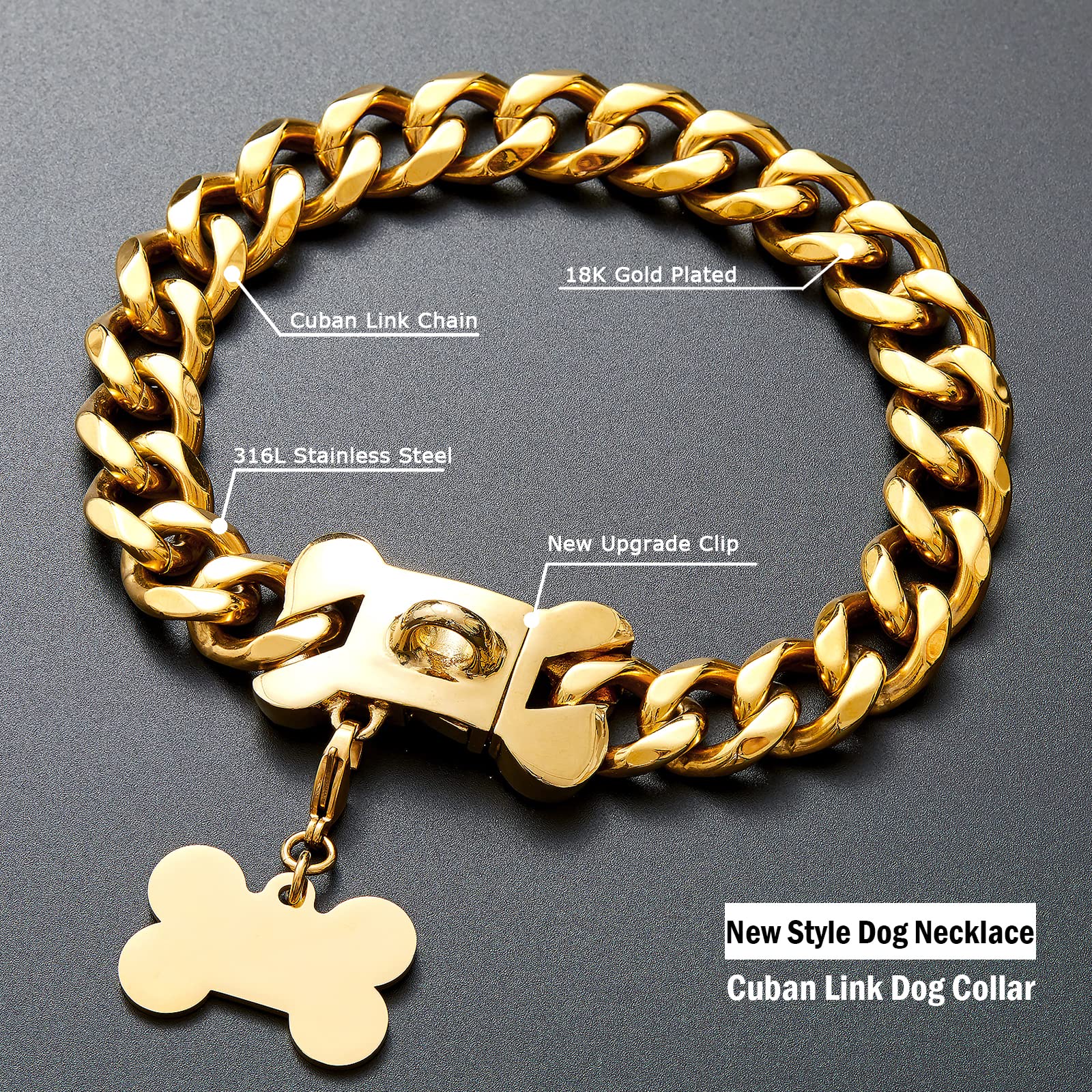 Collar Yowity para perros medianos y grandes, longitud 20 pulgadas.