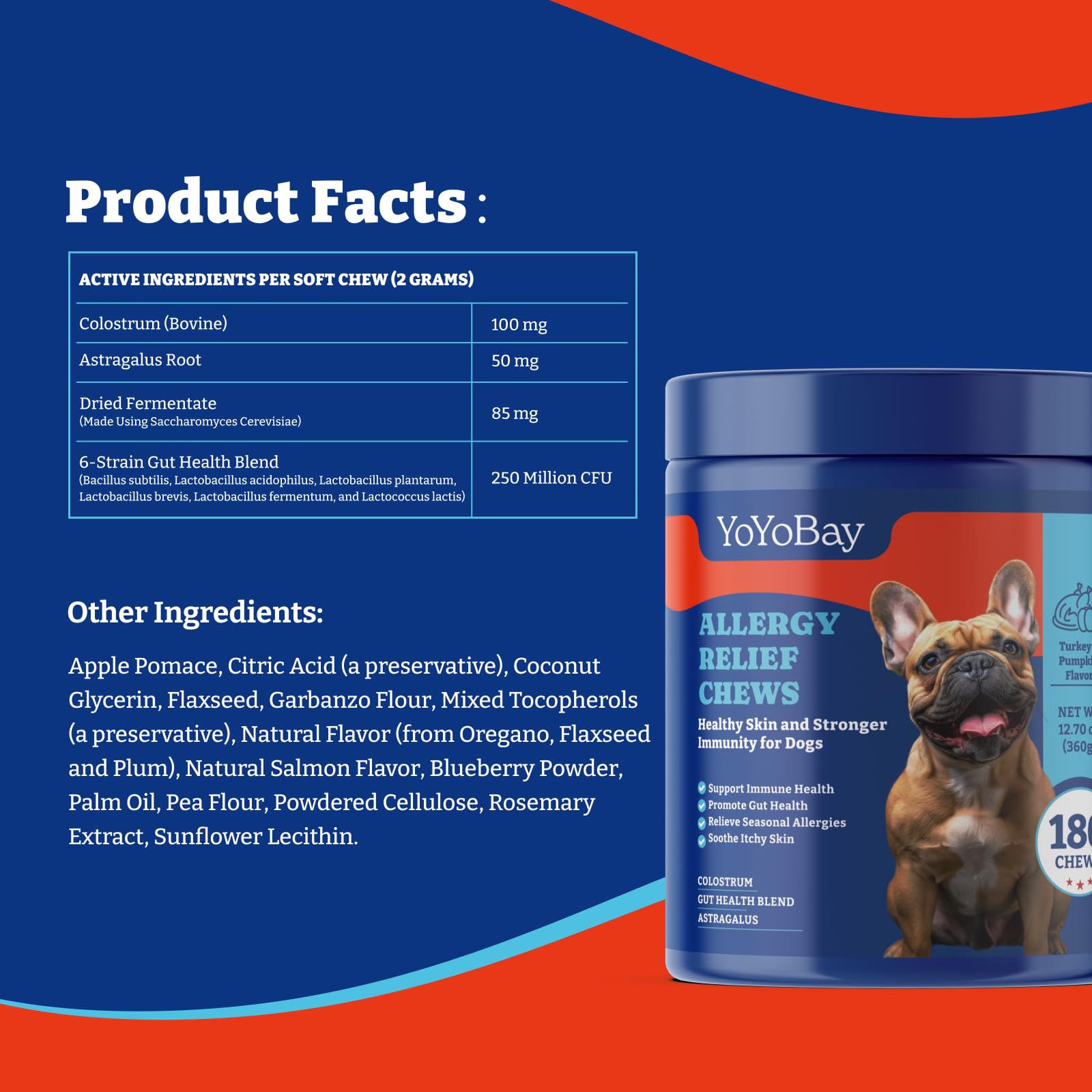 Envase práctico para rutina diaria de cuidado canino de YoYoBay.