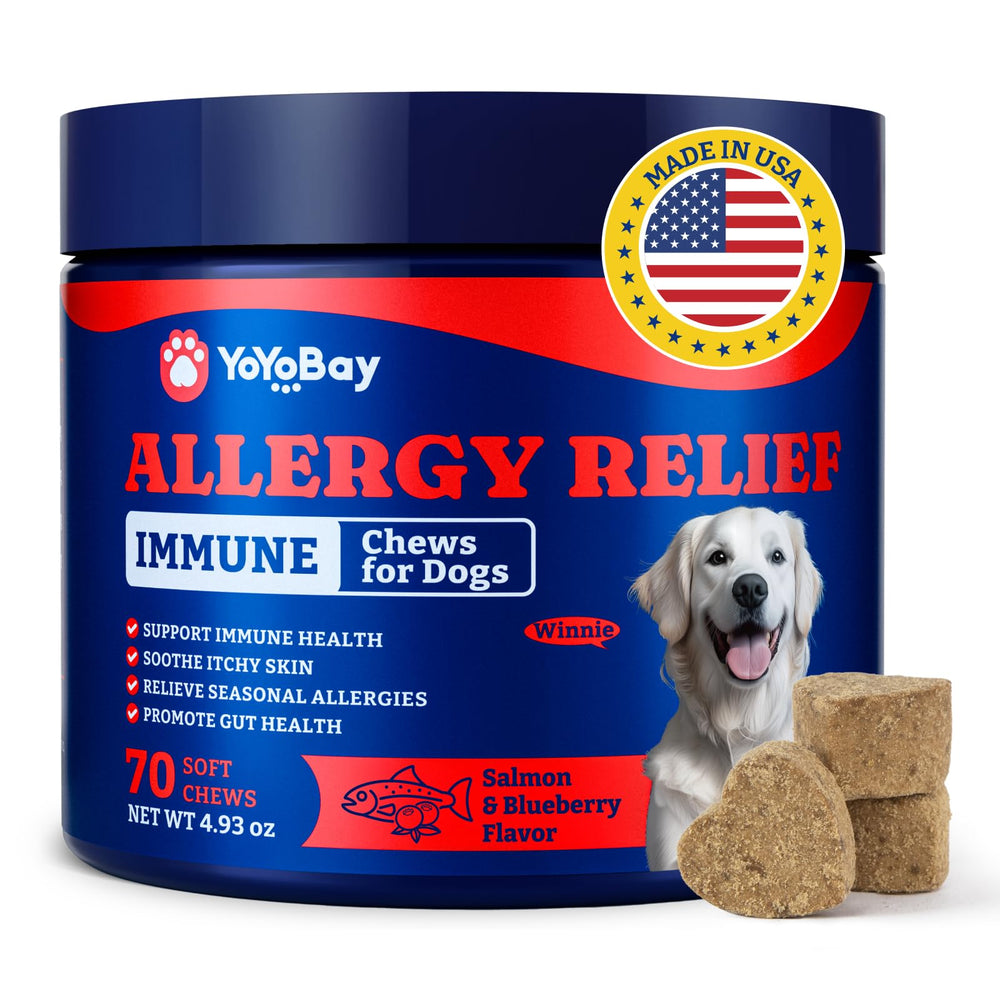 YoYoBay masticables alergia para perro, sabor salmón-arándano, alivio del picor