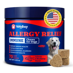 YoYoBay masticables alergia para perro, sabor salmón-arándano, alivio del picor