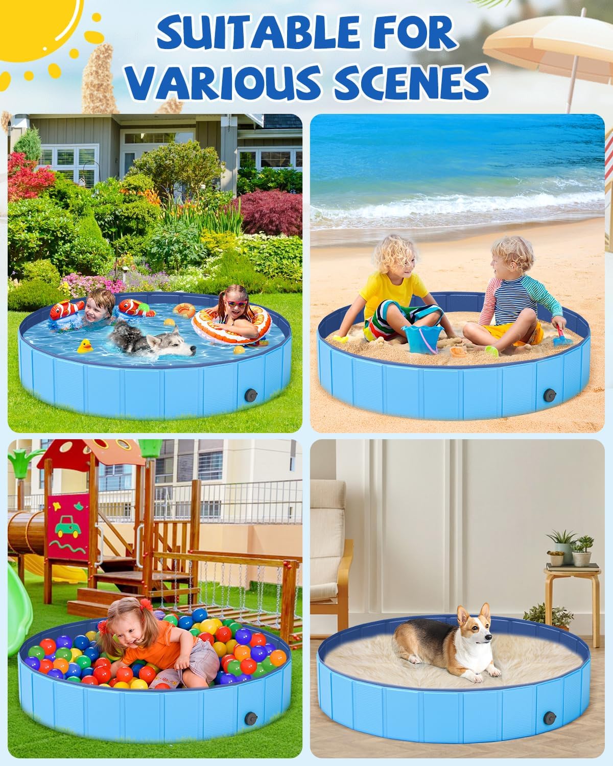 Borde suave azul de la piscina YSJILIDE, diseño duradero y seguro.