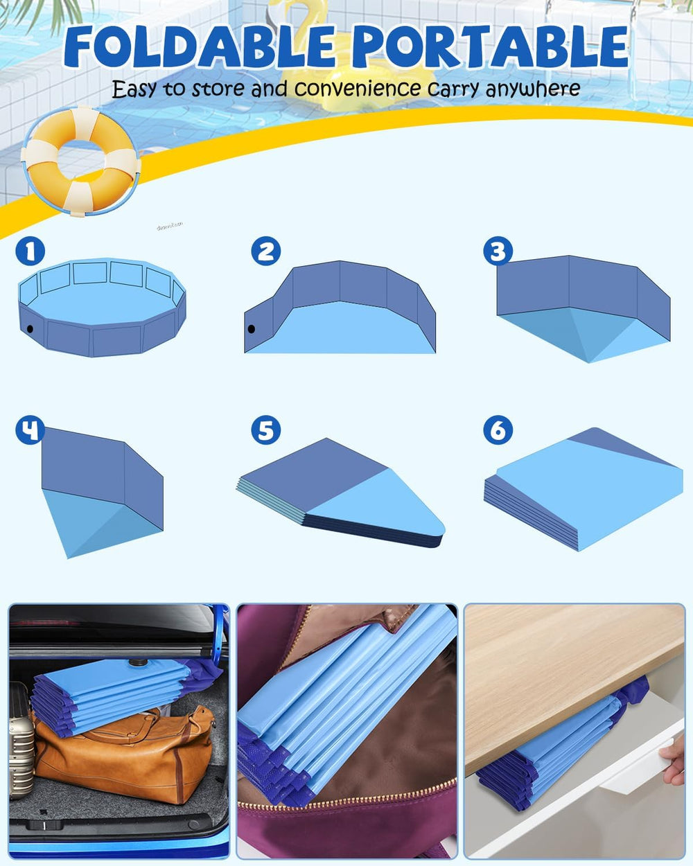 Montaje rápido de la piscina YSJILIDE para uso inmediato.