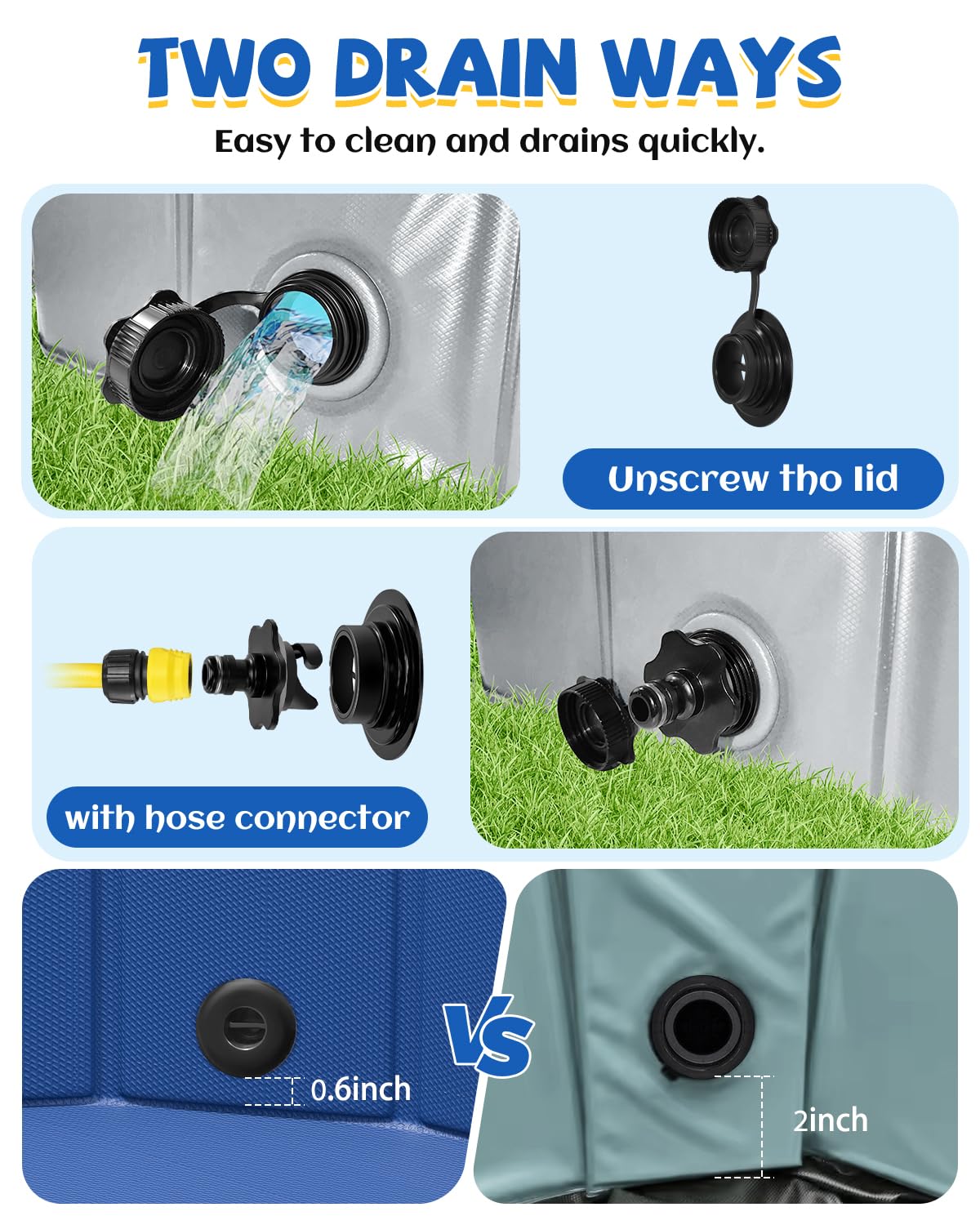 YSJILIDE piscina para perros para uso exterior, ideal para jardín o parque.