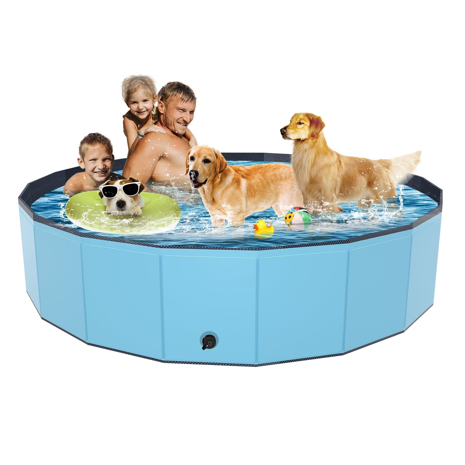 Piscina plegable YSJILIDE para perros grandes, ideal para juego al aire libre.