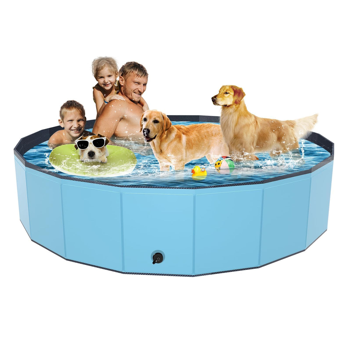 Piscina plegable YSJILIDE para perros grandes, ideal para juego al aire libre.