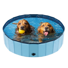 YSJILIDE piscina portátil para perros en azul, ideal para baños y juegos al aire libre.