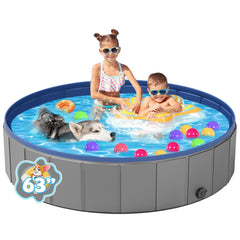 Piscina portátil para perros XL 63x12 de YSJILIDE, plegable y fácil de montar