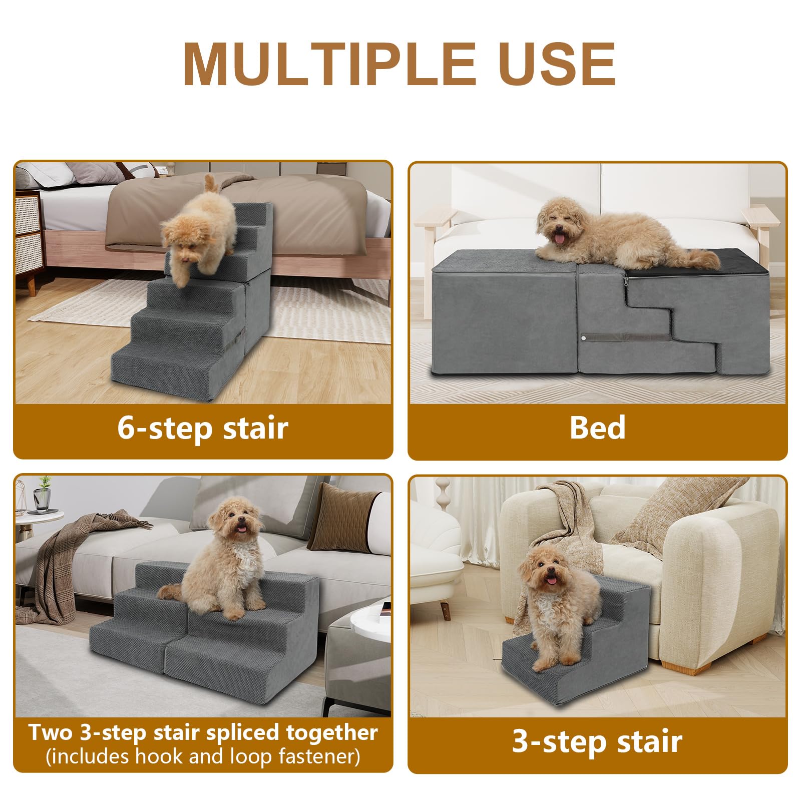 Uso cómodo en camas y sofás, ideal para perros pequeños y medianos.