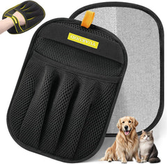 GUante YUAKUOD quitapelaje para mascotas, vista frontal, agarre seguro para limpieza eficiente.