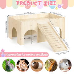 Castillo para cobaya de Yuanan en madera grande, duradero y elegante
