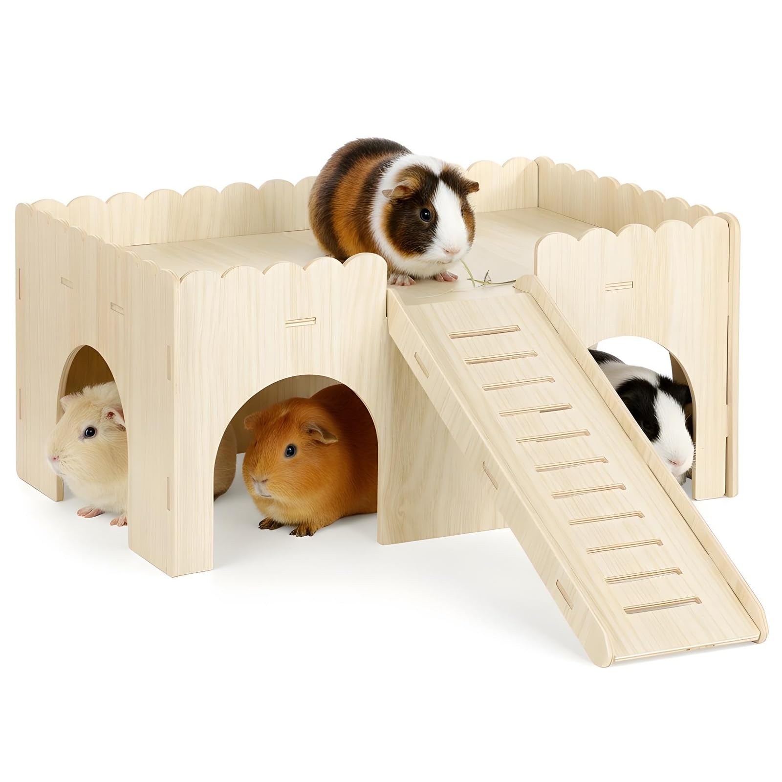 Nido de cobaya de Yuanan en madera con escaleras para descansar y explorar