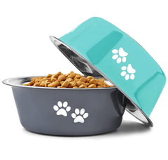 YUDANSI cuencos para perros de acero inoxidable, dos piezas, para comida y agua separados.