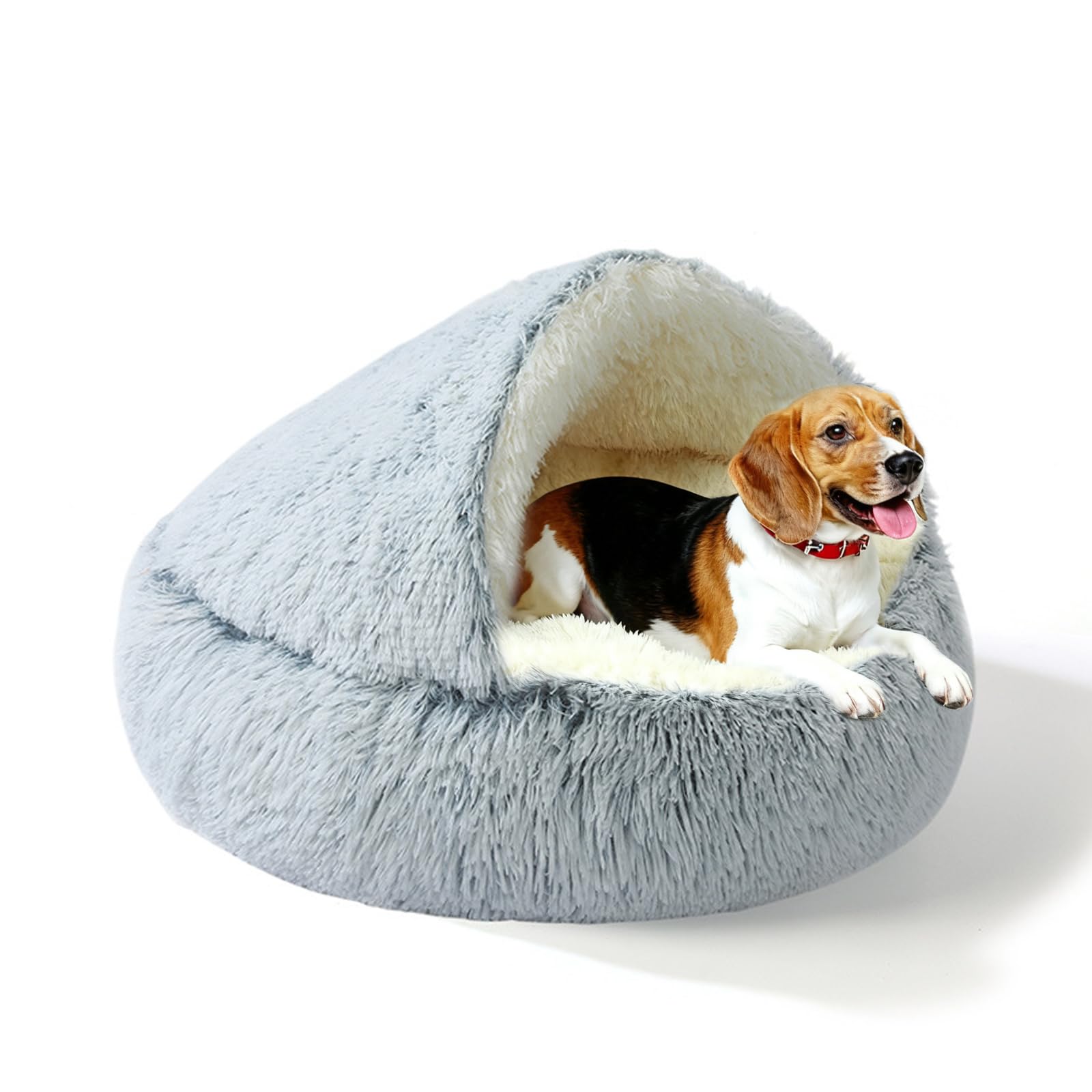 Cama cueva YUDANSI para perros medianos, refugio cálido y seguro.
