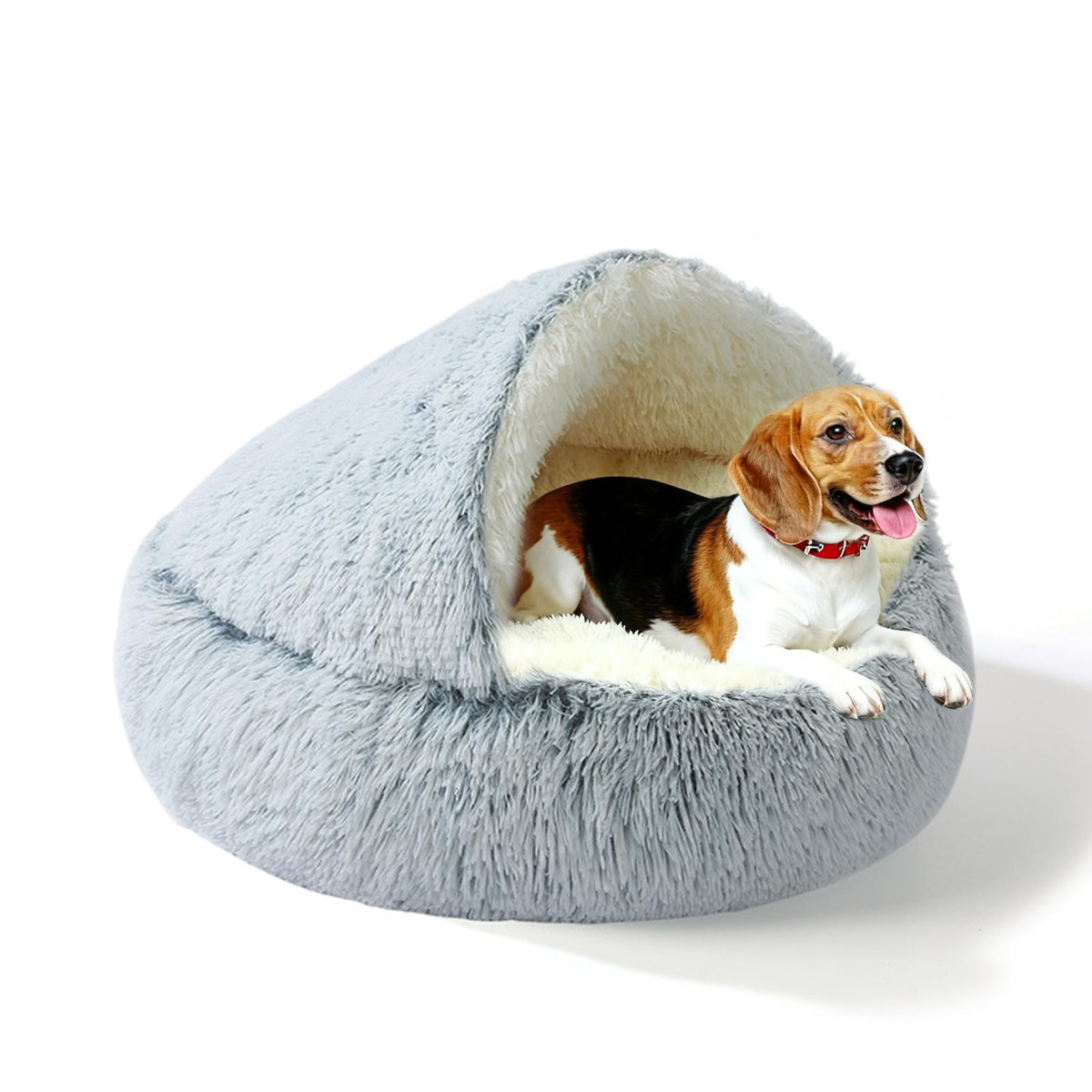 Cama cueva YUDANSI para perros medianos, refugio cálido y seguro.