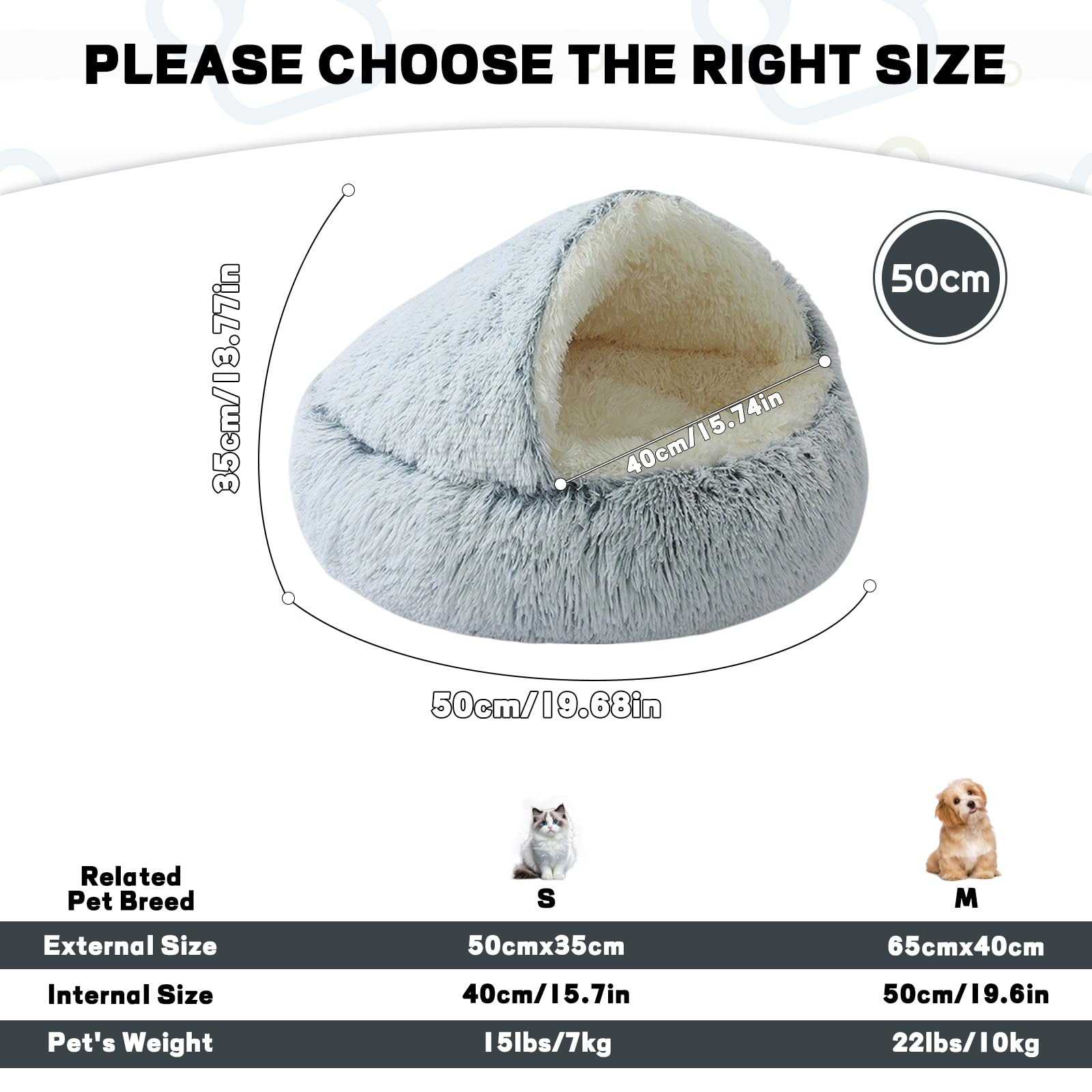 Tejido plush de pelo largo en cama YUDANSI para gato.