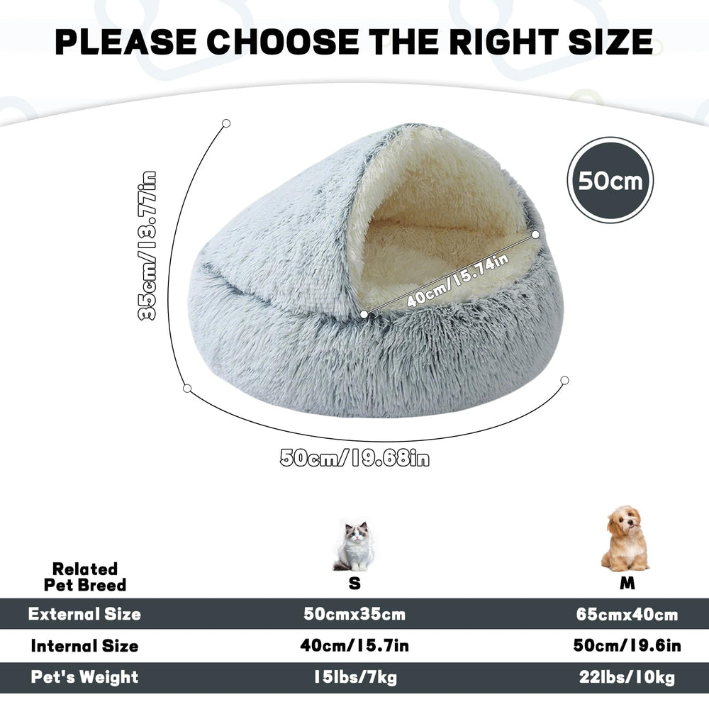 Tejido plush de pelo largo en cama YUDANSI para gato.