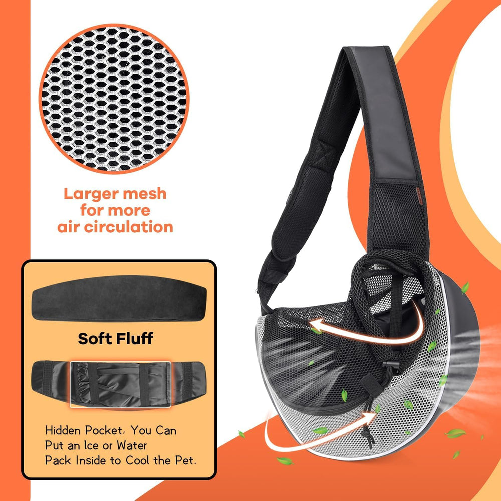 yudodo porta-mascotas bandolera, bolsillo con cremallera para llaves y teléfono