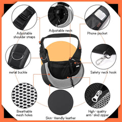 yudodo porta-mascotas bandolera, cierre de seguridad para evitar escapes