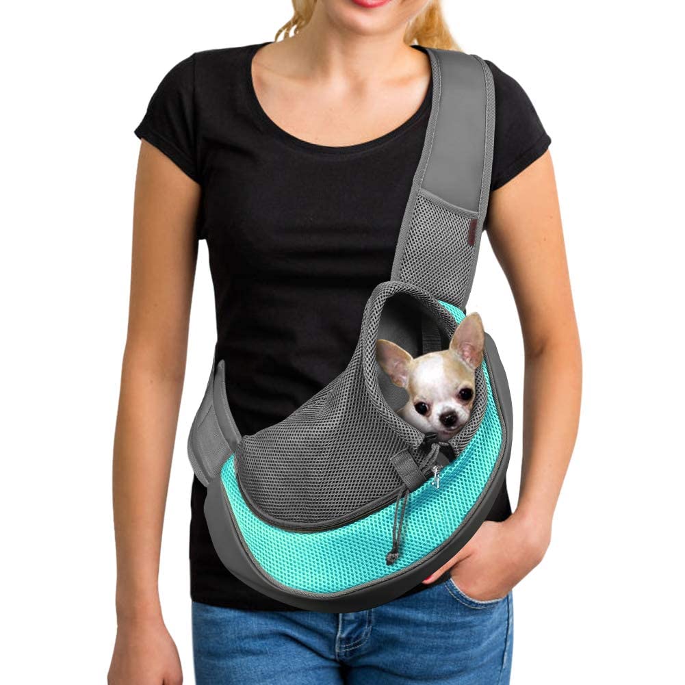 YUDODO Portabebés bandolera cyan 1.0 con gancho de seguridad para paseos seguros.