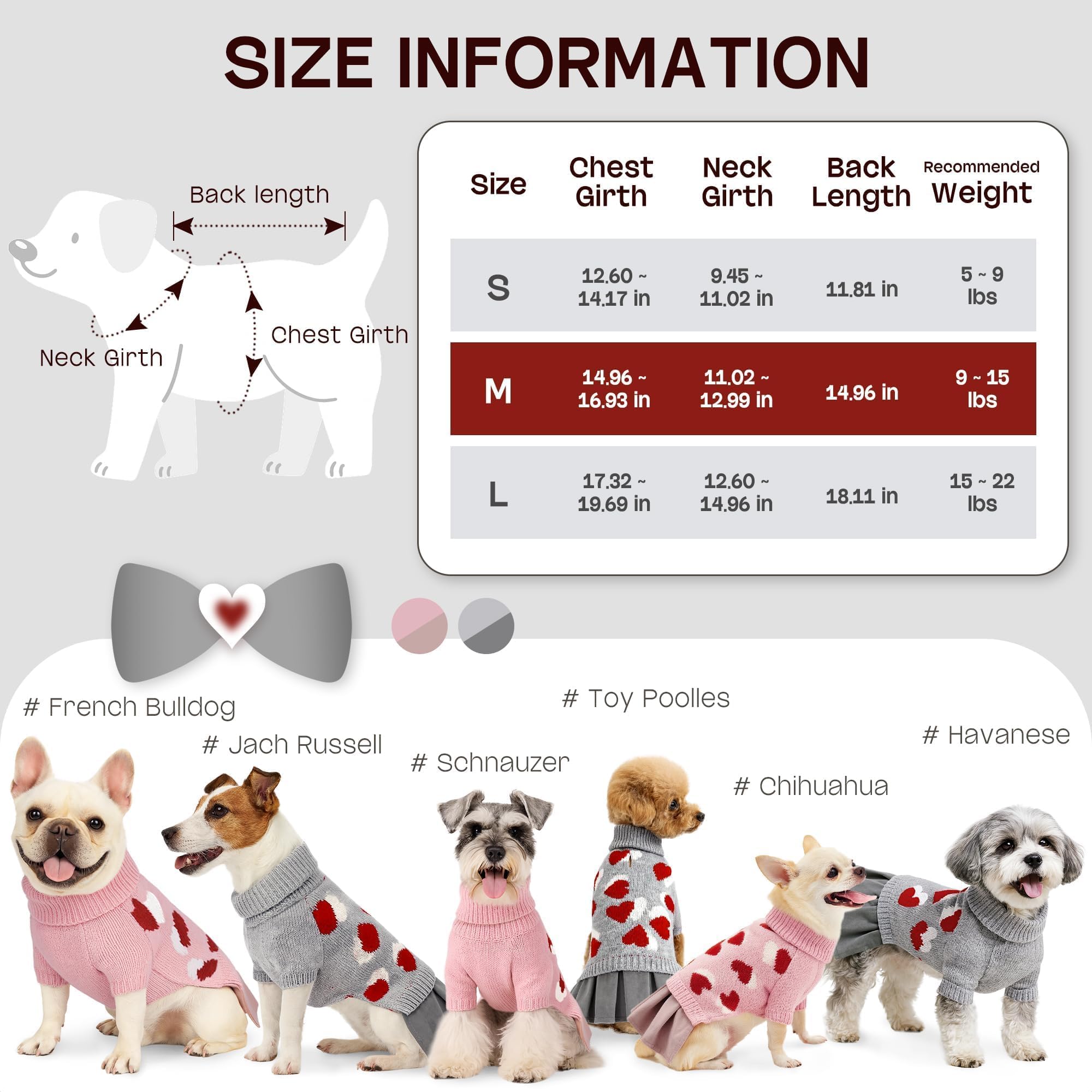 YUDODO suéter para perro pequeño con cuello alto, cálido y cómodo.