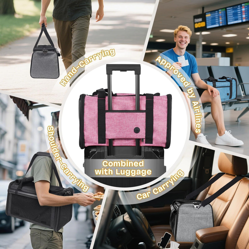 YUDODO transportín grande con correa de seguridad ajustable para viajes confiables.