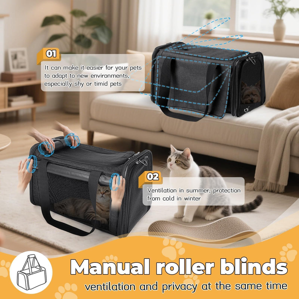 yudodo transportin-gato-grande-malla-lateral-ventilacion: buena visibilidad y flujo de aire.