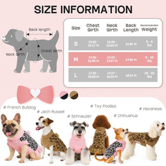 Vestido para perro pequeño con cuello alto Leopard, abrigo cómodo