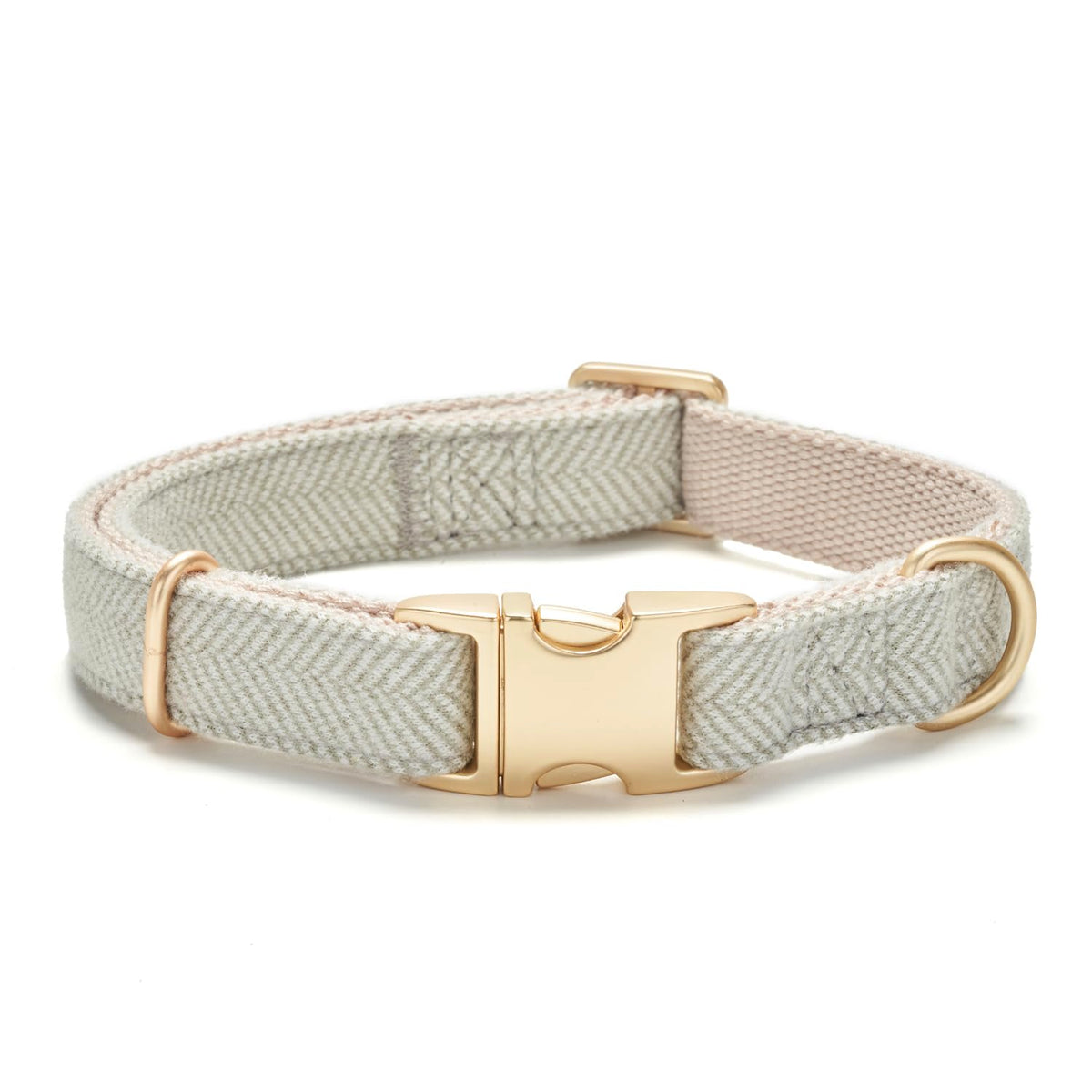Collar YUDOTE de algodón y cáñamo gris para perros pequeños, cómodo y suave.