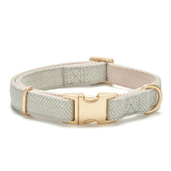 Collar YUDOTE de algodón y cáñamo gris para perros pequeños, cómodo y suave.