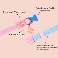 Collar elastico YUDOTE para gato en azul, ajuste cómodo y ligero.