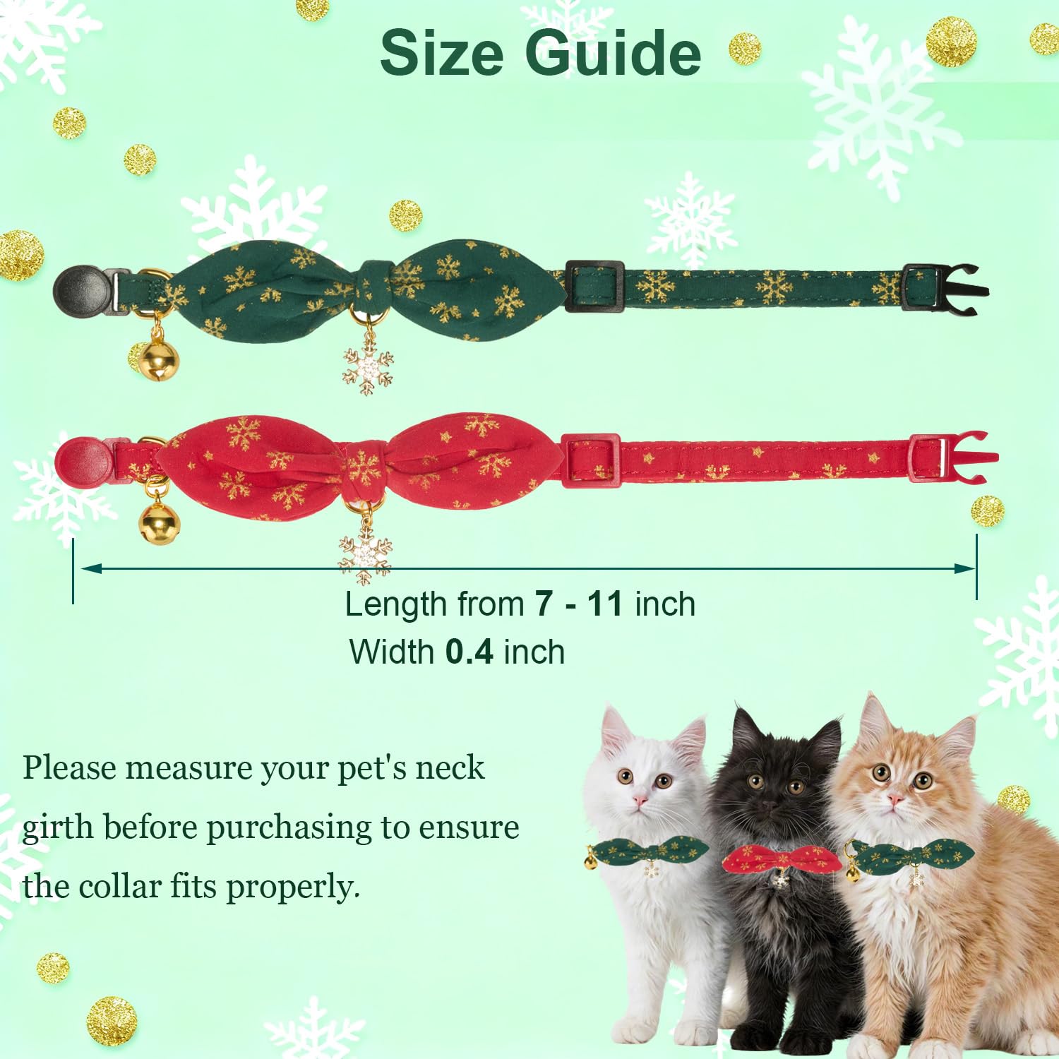 YUDOTE paquete de dos collares para gatitos, ideal para mascotas múltiples.
