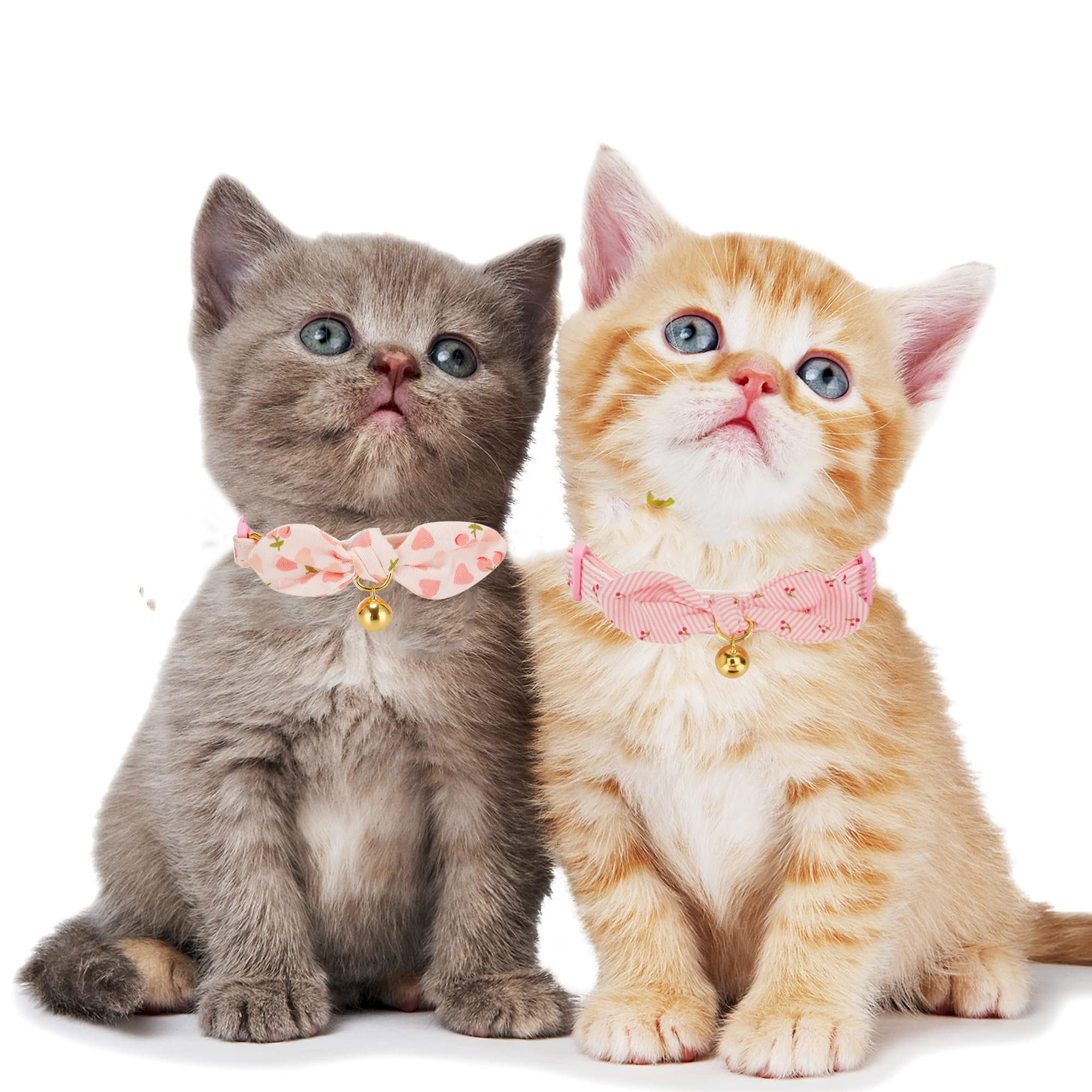 Paquete de dos collares YUDOTE para gatitos rosas