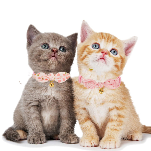 Paquete de dos collares YUDOTE para gatitos rosas