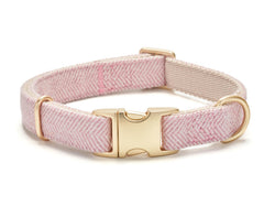 Collar YUDOTE para perro rosado, algodón suave para uso diario.